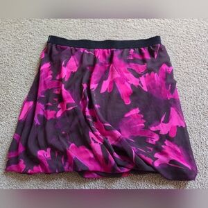 Loft Floral Pink and Black Skirt